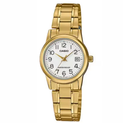 Casio General LTP-V002G-7B2 Gold Stainless Steel Band Women Watch